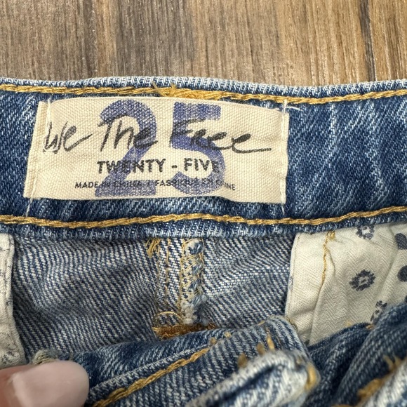 Free People We The Free Cortez Pieced Jeans Women's 25 Multi Patchwork Flare - Picture 9 of 16